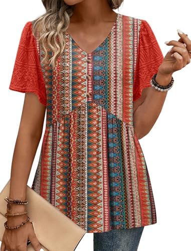 Tops for Women Trendy Beach Vacation Clothes Boho Summer Tops