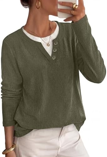 Tops for Women Trendy Fall Sweaters Long Sleeve Shirts Plus