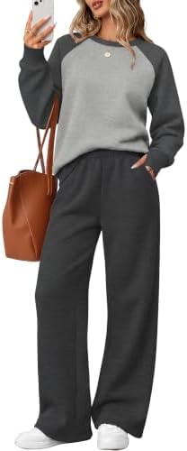 Track Suits for Women Sweatpants Set Winter Outfit Fashion in Grey