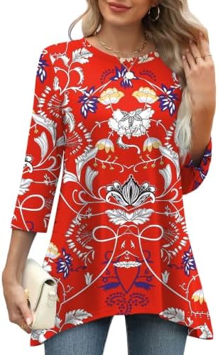 Tshirts Shirts for Women Beach Fashion Spring Outfits for Women in L-red Print
