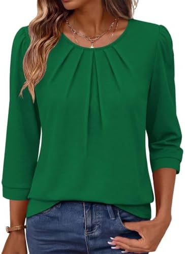 Tshirts Shirts for Women Womens Blouses Plus Size 3/4 Sleeve