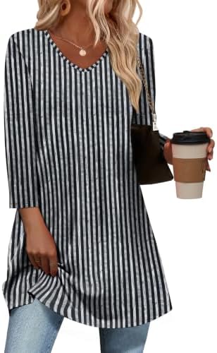 Tunics Or Tops To Wear With Leggings V Neck T Shirts For Women in Floral 10
