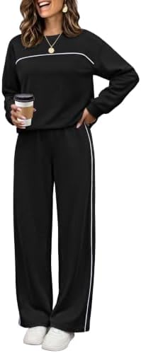 Two Piece Lounge Sets for Women Fall Clothes 2026 Matching in Black