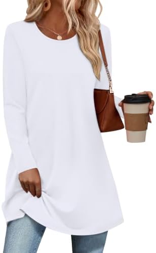 White Dress Women Tunic Tops For Women Loose Fit Dressy M in White