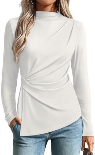 White Long Sleeve Shirts for Women Vestidos Elegantes De Mujer M in White