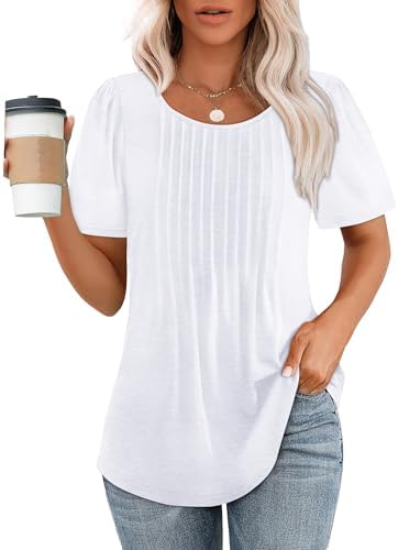 White T Shirts for Women Summer Short Sleeve Spring Tops for