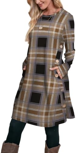 Winter Dresses 2026 Womens Long Sleeve Tunic Sweater Dress