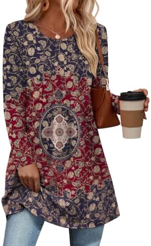 Women Fall Clothes Long Sleeve Tshirts Shirts For Women Floral in Floral 01