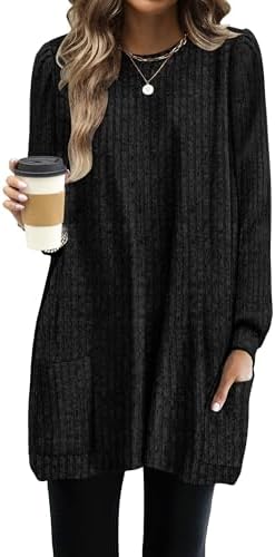 Women Long Sleeve Sweaters Winter Tunic Tops to Wear with