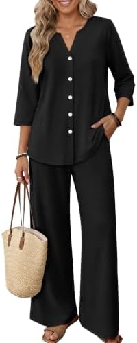 Women's 2 Piece Lounge Sets Plus Size Outfits Loungewear Black in Black