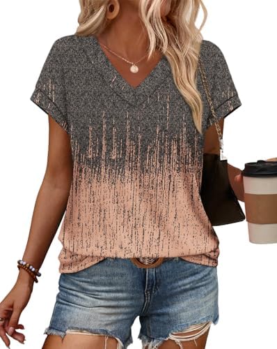 Women's Clothing Plus Size Spring Tops for Women 2026 Tunic in Grey Pink