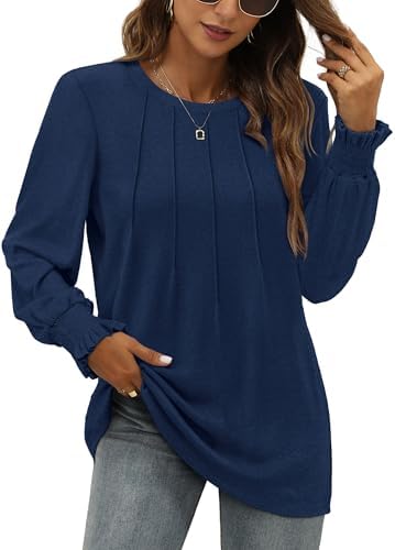Women's Long Sleeve Shirts Dressy Casual Fall Ruffle Sleeve