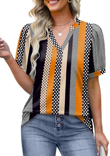 Women's Plus Size Tops Spring Short Sleeve Shirts Summer Cueved
