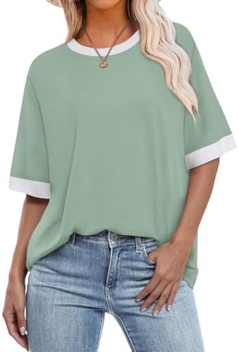 Women's Tops Beach Vacation Clothes for Women Summer Shirts in Z-light Green