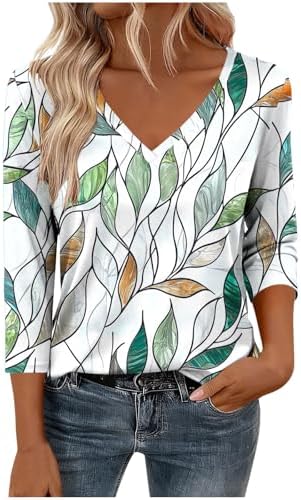Womens Blouses Dressy Casual 3/4 Length Sleeve Spring Summer