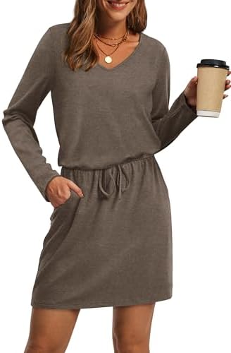 Womens Casual Dresses Long Sleeve Swimsuit Coverup Fall Fashion