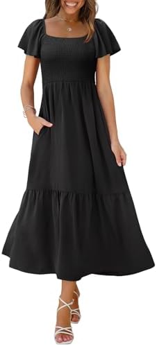Womens Dresses Black Maxi Dresses for Women 2026 Summer Dress in A- Black