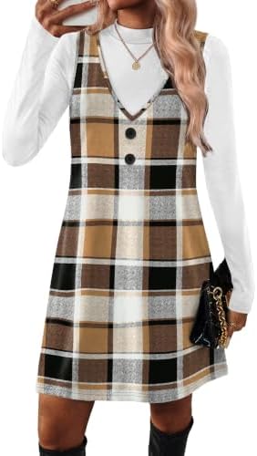 Womens Dresses Two Piece Sets Going Out Fall Dresses Long in White-plaid