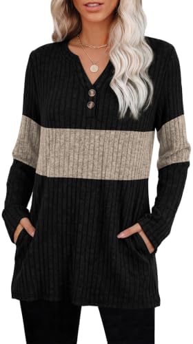 Womens Fall Fashion Plus Size Clothes Long Sleeve Winter in 10 Black Coffee Black