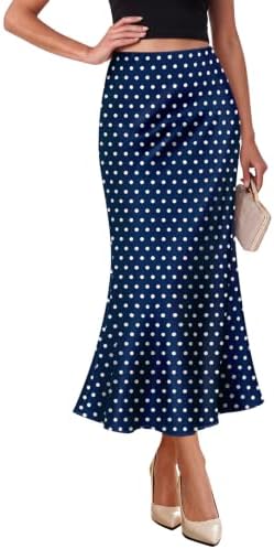 Womens Fall Outfits Business Casual Skirts for Women Dot White in Dot White Navy