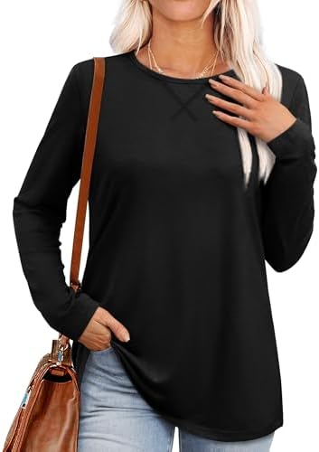 Womens Long Sleeve Tops Crew Neck Casual Fall T Shirts Outfits