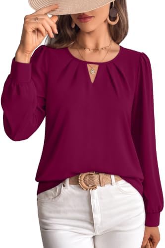 Womens Long Sleeve Tops Fall Chiffon Blouses Winter Clothes