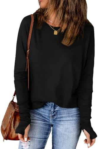 Womens Long Sleeve Tops Oversized Tshirts Tunic Tops for Women