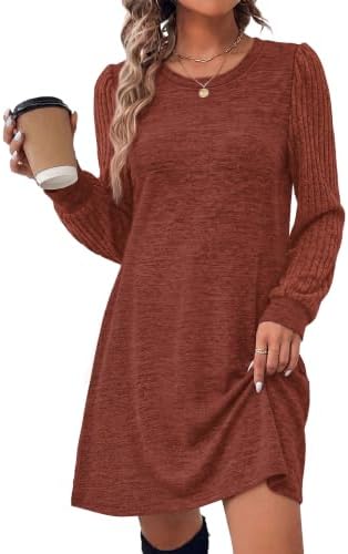 Womens Long Sleeve Tunic Dresses 2026 Sweater Dress Fall Winter