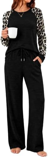 Womens Lounge Set Two Piece Pajamas Fall Winter Sleepwear Pj Set