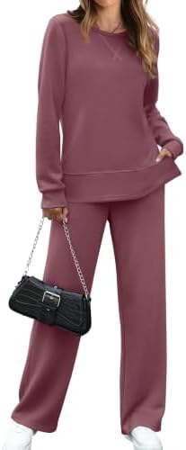 Womens Lounge Sets 2 Piece Outfits Casual Fall Loungewear Red