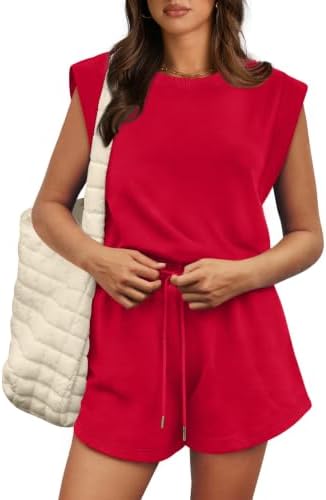 Womens Rompers 2026 Beach Vacation Clothes Valentine Fashion in Red