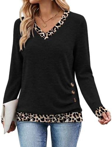 Womens Shirts Long Sleeve Tops for Teachers Fall Tunic Tops