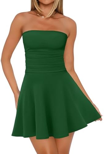 Womens Summer Dresses 2026 Graduation Clothing Mini Strapless