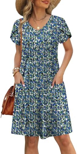 Womens Summer Dresses 2026 Spring Tshirt Sundresses Dress Beach