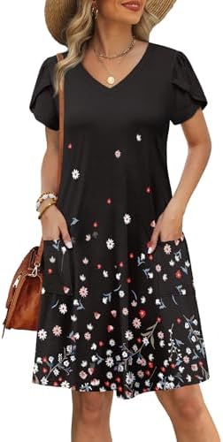 Womens Summer Dresses for Teachers Elegant Classy Tshirt in Print 07