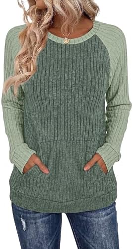 Womens Sweaters Christmas Sweatshirts Long Sleeve Tops Fall in Green