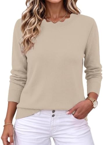 Womens Sweaters Fall Outfits for Women 2026 Fall Sweaters in Solid Light Apricot