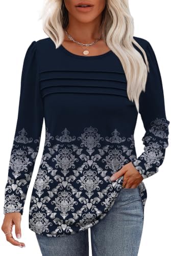 Womens Sweaters Long Sleeve Tops Fall Clothes 2026 Boho Print