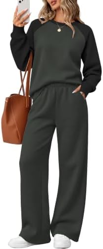 Womens Sweatsuits 2 Piece Outfits Lounge Sets Plus Size Grey 2XL