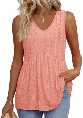 Womens Tank Tops 2026 Fashion Clothing Boho Tops Cruise Outfits in Z8-coral