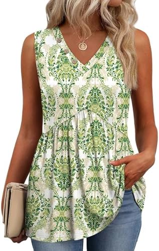 Womens Tank Tops Boho Fashion Clothing Western Outfits Cowgirl in I-bohemia Green