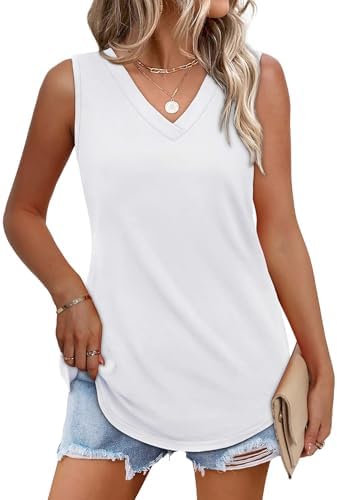 Womens Tank Tops Cruise Outfits for Women 2025 Beach Vacation in White
