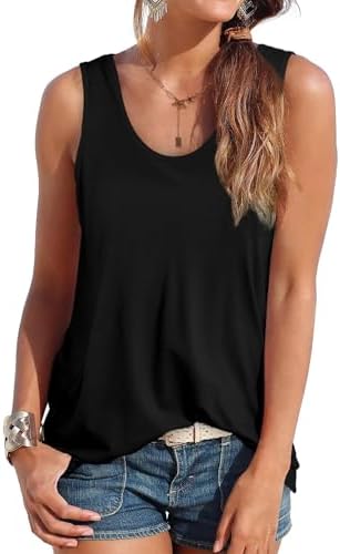 Womens Tank Tops Loose Fit Sleeveless Summer Tops Beach Fashion