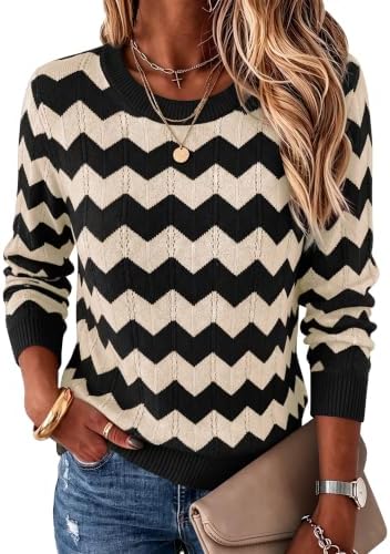 Womens Tops Business Casual Fall Outfits for Women 2026 Long in Black Cream