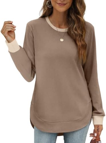 Womens Tops Chocolate Brown Fall Clothes Sweaters for Women in D-brown Beige