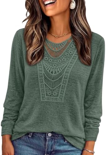 Womens Tops Cozy Oversized Sweaters Fall Fashion Must Haves in Dark Green