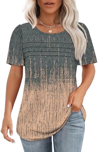 Womens Tops Dressy Casual Boho Tie Dye Shirt Short Sleeve