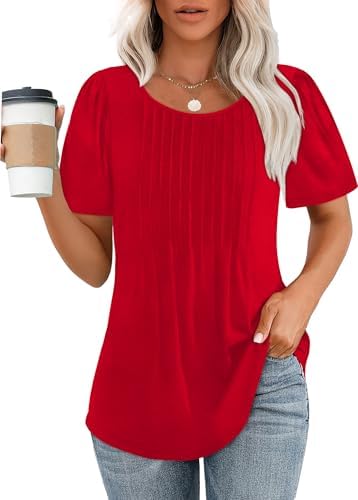 Womens Tops Dressy Casual Valentine's Day Christmas in 04-red
