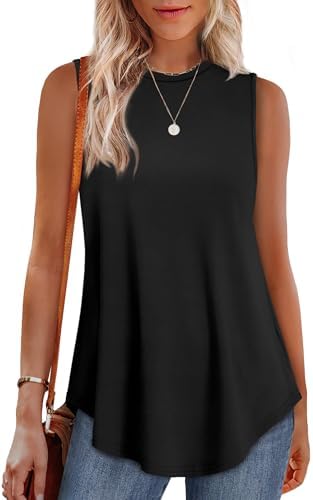 Womens Tops Summer Trendy Workout 2025 High Neck Black Tank
